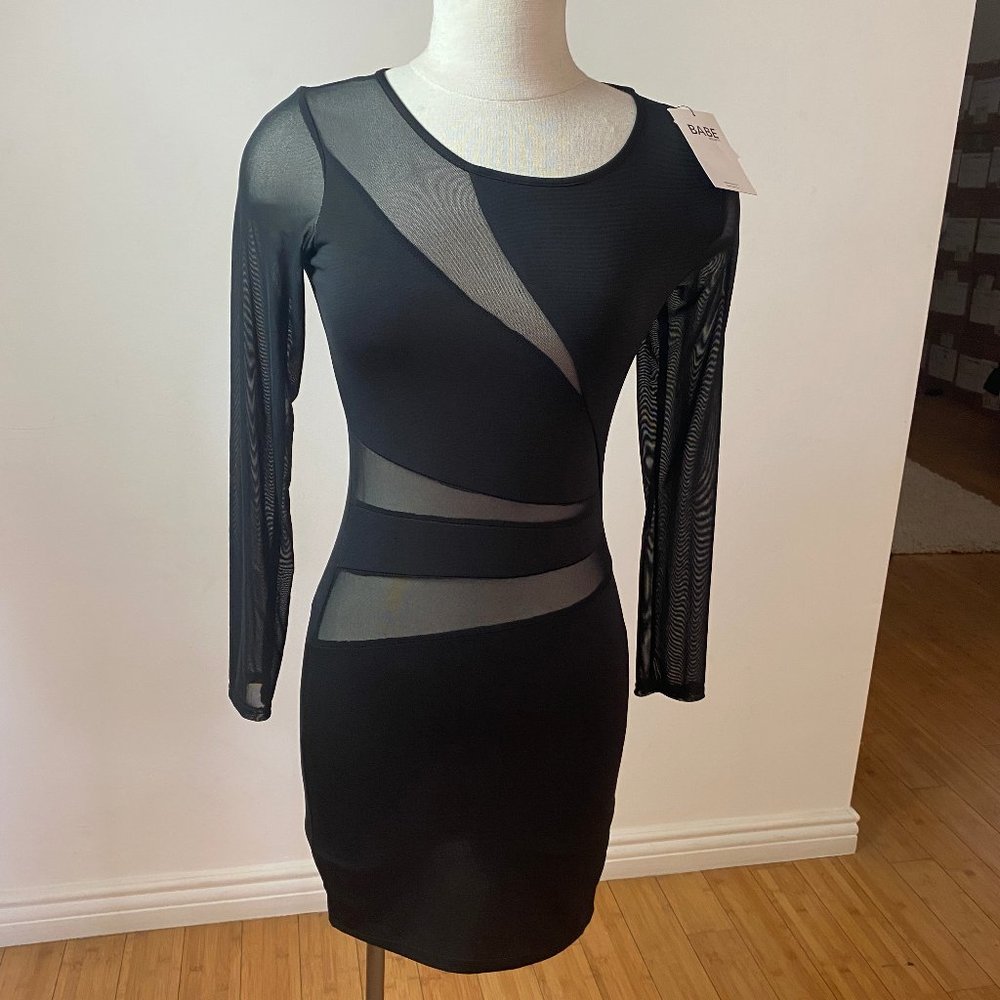 NEW Black mesh cocktail dress